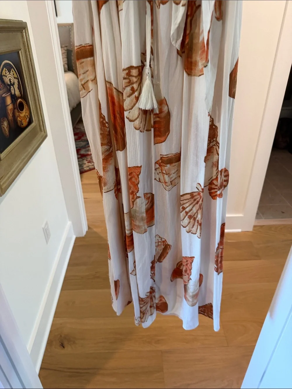 Promesa Boho Cream and Rust Floral Maxi Dress (bw)